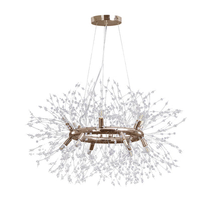 12-Light Chrome Round Firework Chandelier