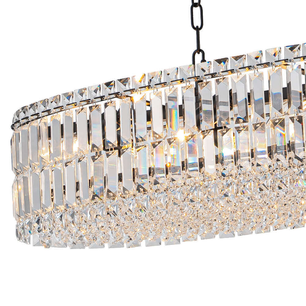 10-Light Crystal Oval Island Chandelier