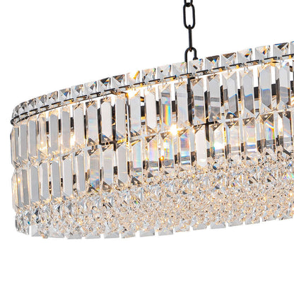 10-Light Crystal Oval Island Chandelier