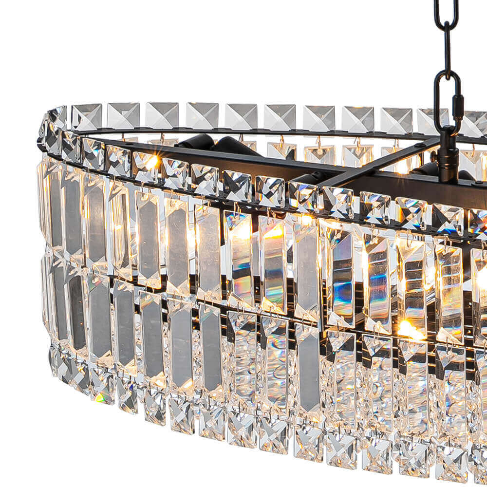 10-Light Crystal Oval Island Chandelier