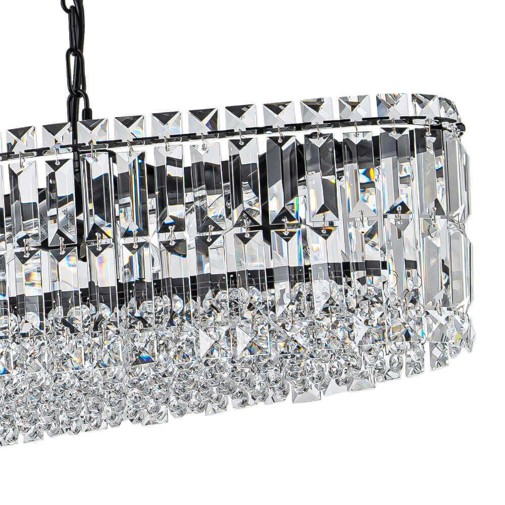 10-Light Crystal Oval Island Chandelier