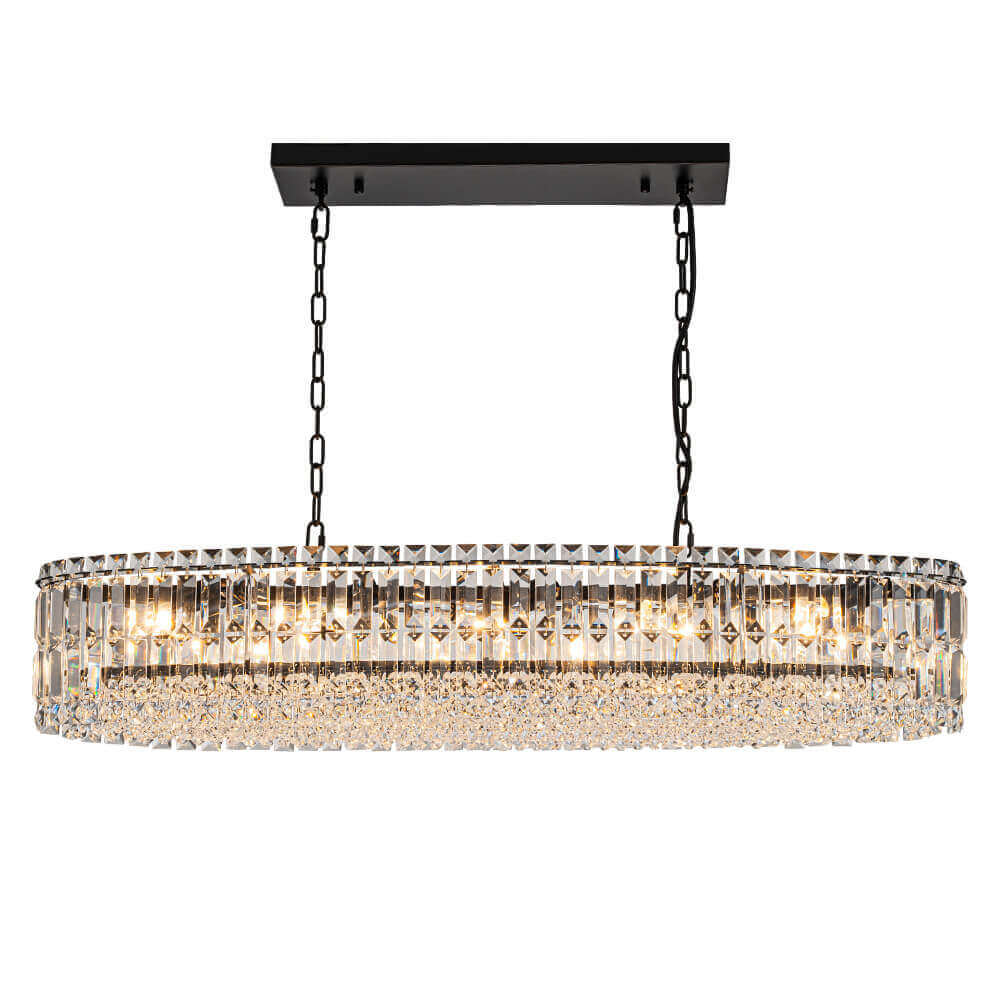 10-Light Crystal Oval Island Chandelier