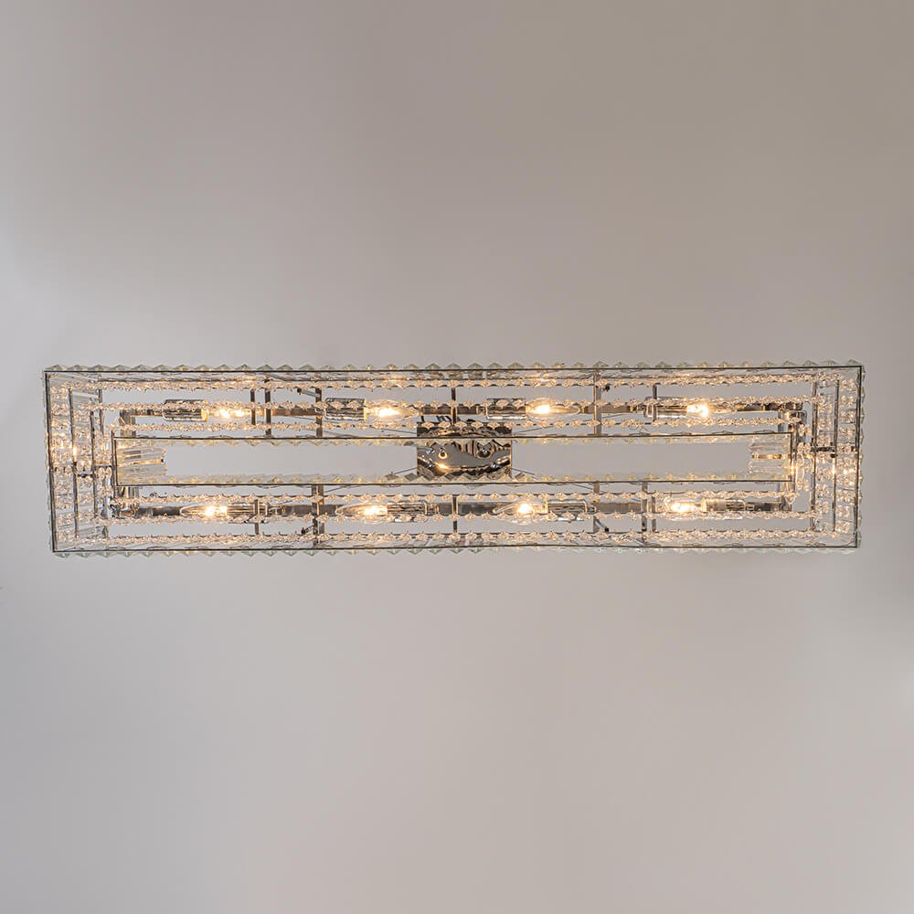 10-Light Crystal Rectangle Island Chandelier