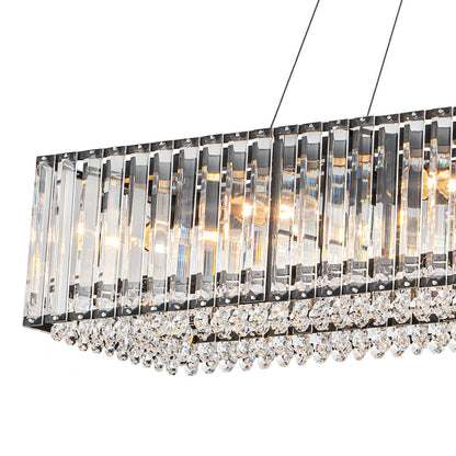 10-Light Crystal Rectangle Island Chandelier