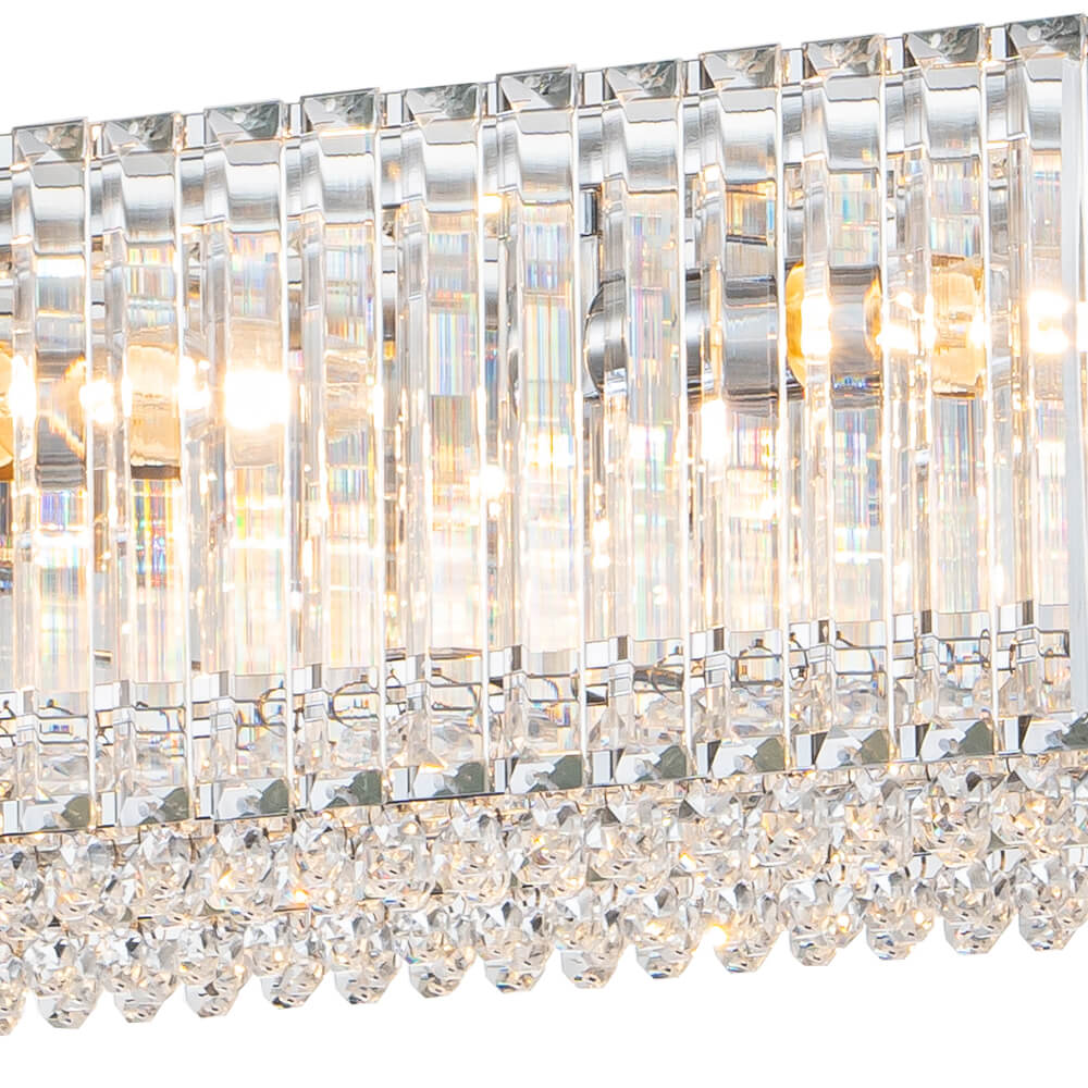 10-Light Crystal Rectangle Island Chandelier