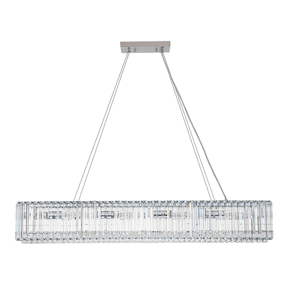 10-Light Crystal Rectangle Island Chandelier