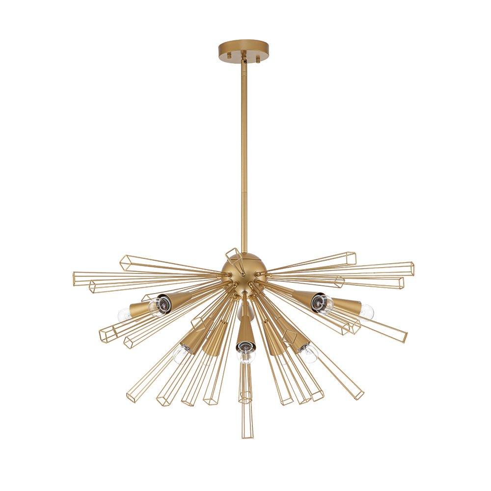 10-Light Modern Sputnik Sunburst Chandelier