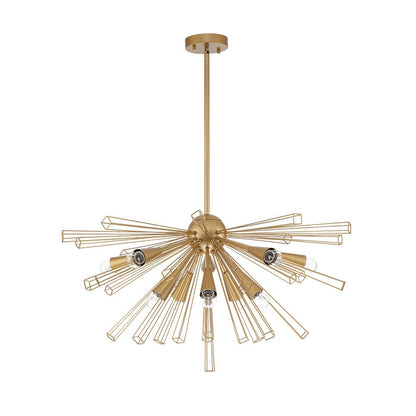 10-Light Modern Sputnik Sunburst Chandelier