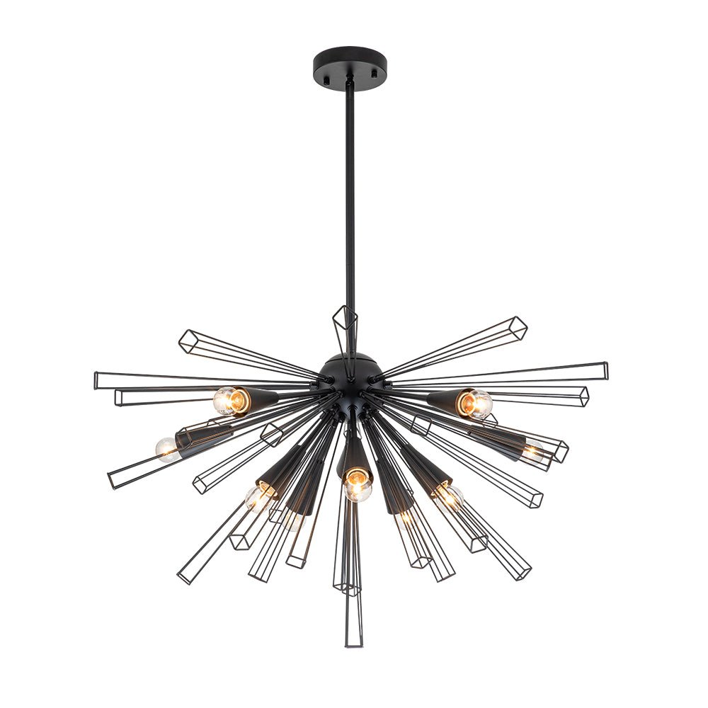 10-Light Modern Sputnik Sunburst Chandelier