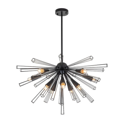 10-Light Modern Sputnik Sunburst Chandelier