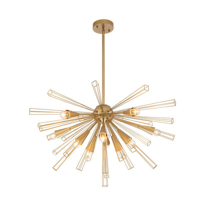 10-Light Modern Sputnik Sunburst Chandelier