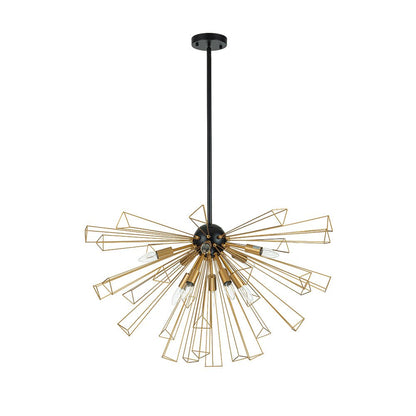 10-Light Modern Sputnik Sunburst Geometric Chandelier