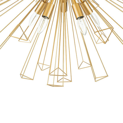 10-Light Modern Sputnik Sunburst Geometric Chandelier