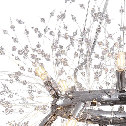 12-Light Chrome Round Firework Chandelier