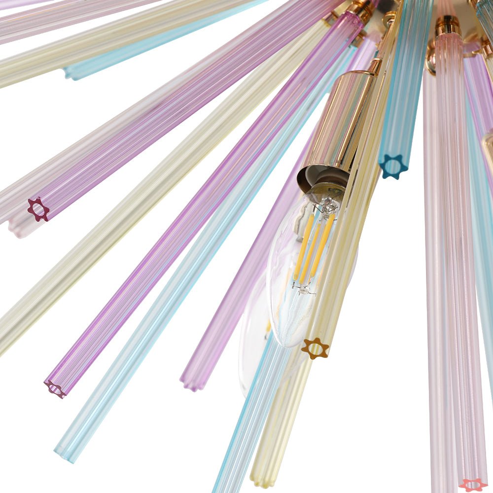 12-Light Dimmable Rainbow Starburst Sputnik Chandelier