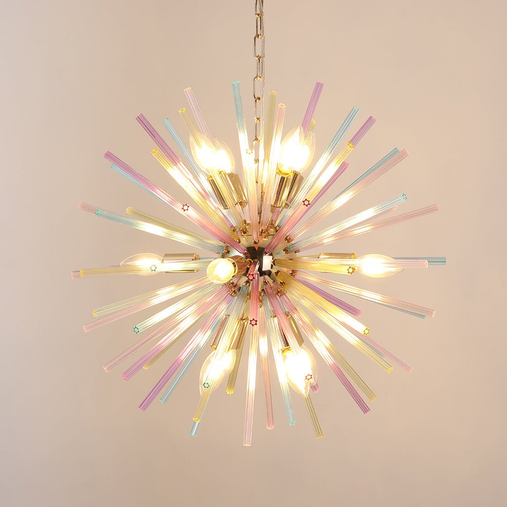 12-Light Dimmable Rainbow Starburst Sputnik Chandelier