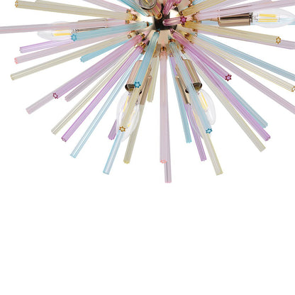 12-Light Dimmable Rainbow Starburst Sputnik Chandelier