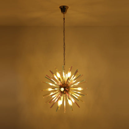 12-Light Dimmable Rainbow Starburst Sputnik Chandelier