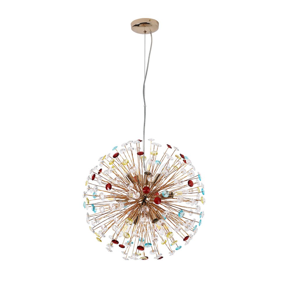 12-Light Joyful Rainbow Starburst Sputnik Chandelier