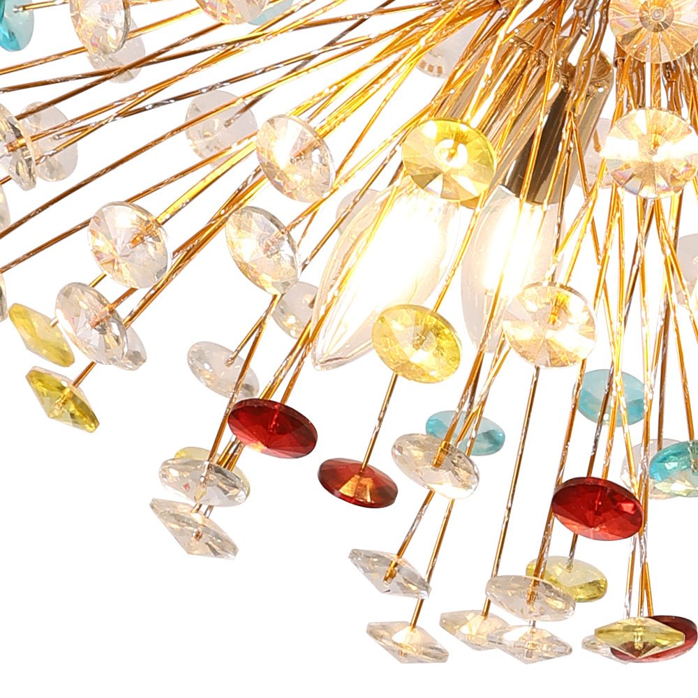 12-Light Joyful Rainbow Starburst Sputnik Chandelier