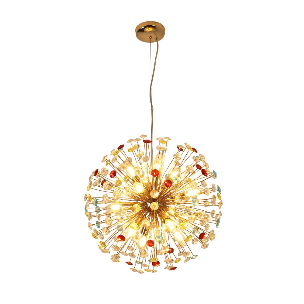 12-Light Joyful Rainbow Starburst Sputnik Chandelier