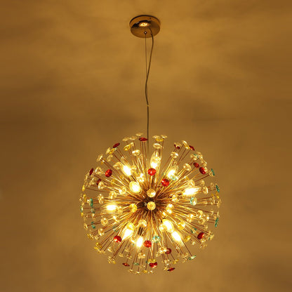 12-Light Joyful Rainbow Starburst Sputnik Chandelier