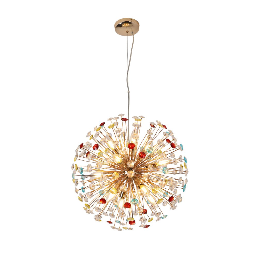 12-Light Joyful Rainbow Starburst Sputnik Chandelier