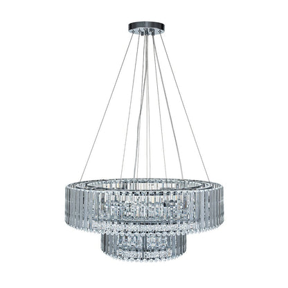 12-Light Modern 2-Tier Crystal Chandelier