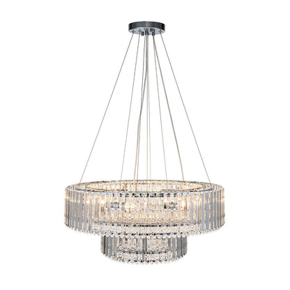 12-Light Modern 2-Tier Crystal Chandelier