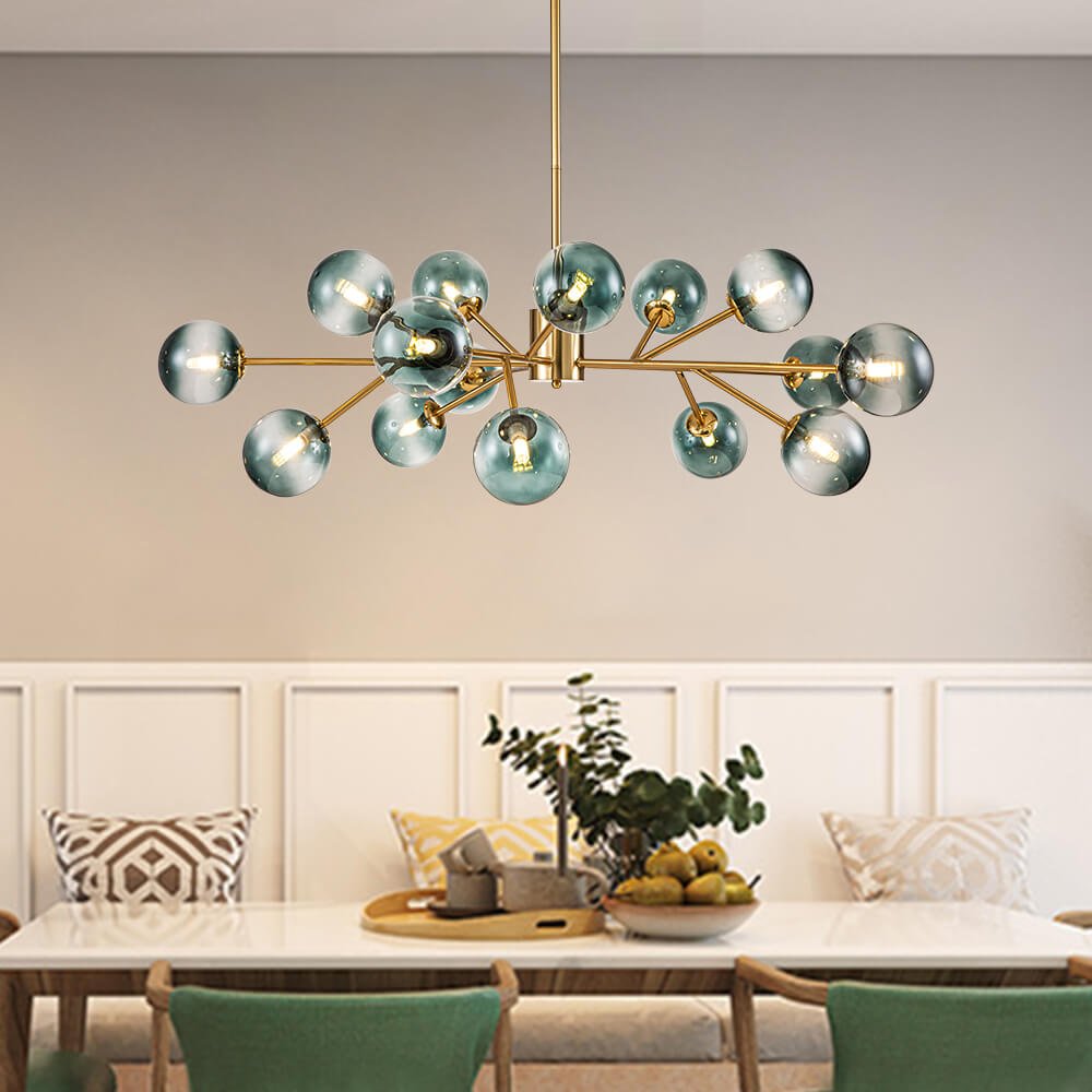 15-Light Blue Branch Sputnik Chandelier