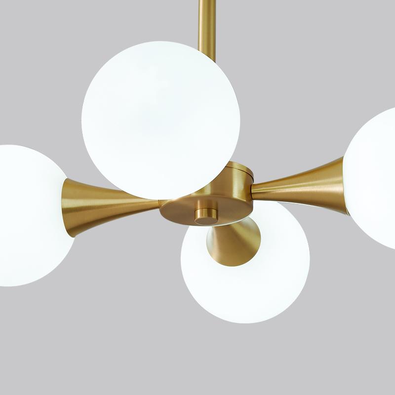 4-light Opal Globe Chandelier Ceiling Light