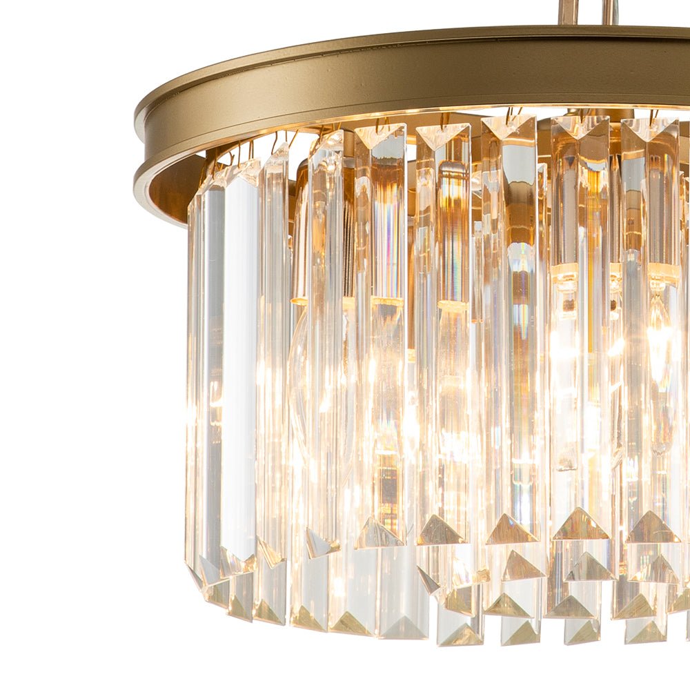 5-Light Round Crystal Gold Chandelier