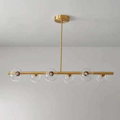 6-Light Linear Bubble Glass Chandelier